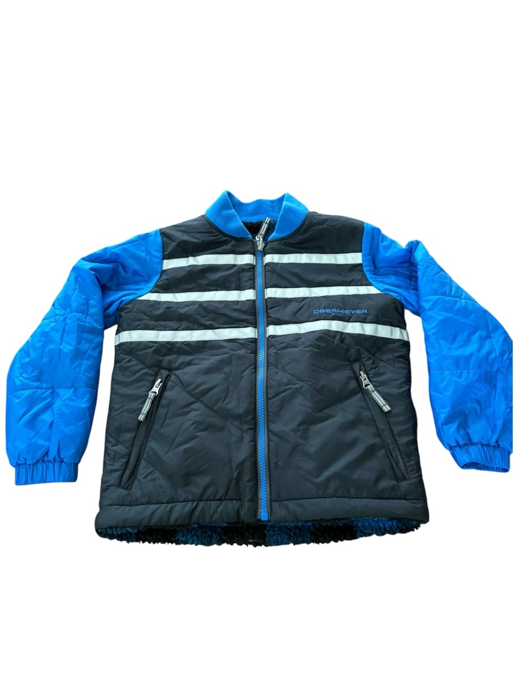 Obermeyer Voyager Boys Reversible Fleece Ski Jacket Size 6 GUC